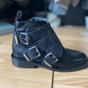 Zadig & Voltaire women's black leather ankle boots